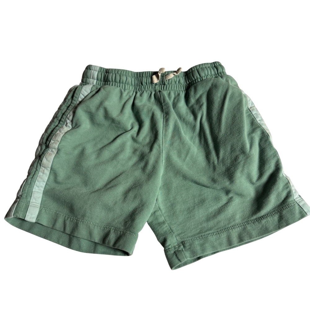 Hanna Andersson Boys Green French Terry Side Stripe Shorts Size 130 US 8